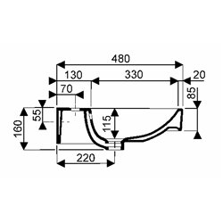 Jam 00131600000, Plan de toilette 75 cm