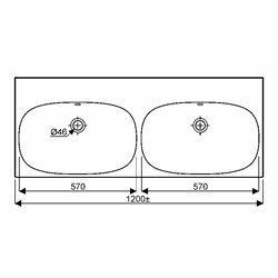 Acanto 500.628.01.5, Plan de toilette 120 cm sans trou