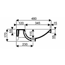 Acanto 500.628.01.5, Plan de toilette 120 cm sans trou