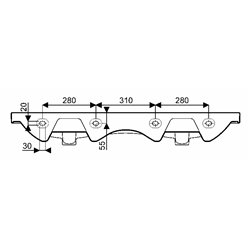 Acanto 500.628.01.5, Plan de toilette 120 cm sans trou