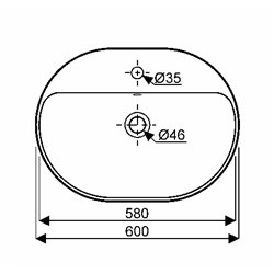 Geberit Variform 500.777.01.2 Vasque oblongue 60 cm avec trop plein