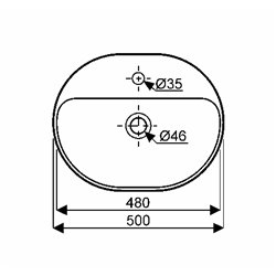 Geberit Variform 500.776.01.2 Vasque oblongue 50 cm sans trop plein