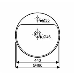Geberit Variform 500.706.01.2 Vasque ronde 48 cm sans trop plein