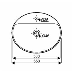 Geberit Variform 500.722.01.2 Vasque ovale 55 cm sans trop plein