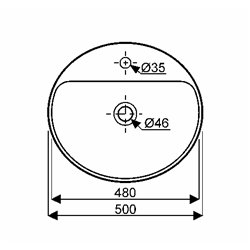 Geberit Variform 500.714.01.2 Vasque ovale 50 cm sans trop plein