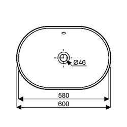 Geberit Variform 500.728.01.2 Vasque oblongue 60 cm avec trop plein