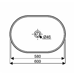 Geberit Variform 500.730.01.2 Vasque oblongue 60 cm sans trop plein