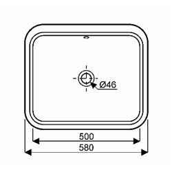 Geberit Variform 500.764.01.2 Vasque rectangulaire 50 cm avec trop plein