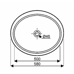 Geberit Variform 500.754.01.2 Vasque ovale 50 cm sans trop plein