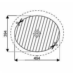 Geberit Variform 500.754.01.2 Vasque ovale 50 cm sans trop plein