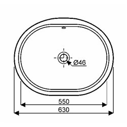 Geberit Variform 500.756.01.2 Vasque oblongue 55 cm avec trop plein