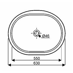 Geberit Variform 500.758.01.2 Vasque oblongue 55 cm sans trop plein