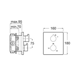 Insignia Mitigeur thermostatique A5A2C3AC00 1 voie pour bain ou douche