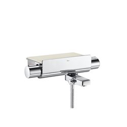 T-2000 Mitigeur thermostatique A5A1288C00 avec inverseur régulateur, bec rétractable et tablette en verre trempé, pour bain douc