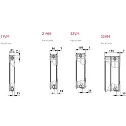 Radiateur eau chaude T6 3010 11VM300 0520 294 Watts Hauteur 300 mm