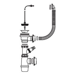 Bonde pour évier 1 cuve Ø 70 mm 778898 Blanc