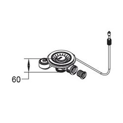 Bonde grise automatique pour éviers couleur 667825 Gris