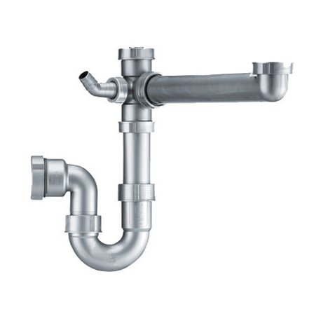 Tubulure 1 cuve avec siphon et prise lave-vaisselle 430852 Gris
