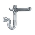 Tubulure 1 cuve avec siphon et prise lave-vaisselle 430852 Gris