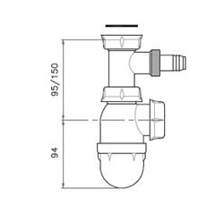 Siphon avec prise lave-vaisselle 667463 Blanc