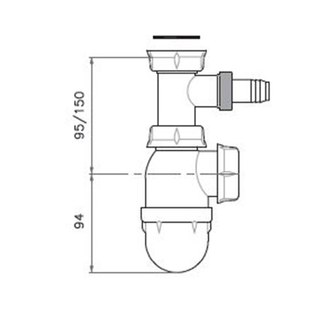 Siphon avec prise lave-vaisselle 667463 Blanc