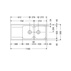 Kite Fradeko KITE 210 478892 Blanc 1160x500 mm