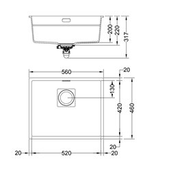 Kubus 2.0 Fragranit+ Manuel KNG110-52 647281 Blanc Artic Vidage manuel