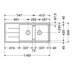 Basis Fragranit+ BFG621 462532 1160x500 mm Stone
