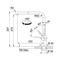 Atlas Neo 444903 Mitigeur à douchette monojet extractible Inox