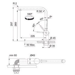 Atlas Néo solution fenêtre 444880 Mitigeur à bec escamotable Inox