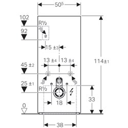 GEBERIT - Panneau sanitaire pour WC suspendu Geberit Monolith Plus, 114 cm,  habillage frontal en verre: verre noir, aluminium Réf. 131.231.SJ.5