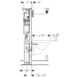 Bâti-support Geberit Duofix pour WC suspendu, autoportant, modèle é