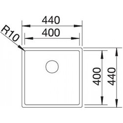Claron 400-IF 523389, Durinox cuve simple 440x440 mm