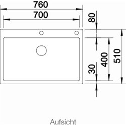 Claron Durinox 700-IF/A  523394, cuve simple 760x510 mm
