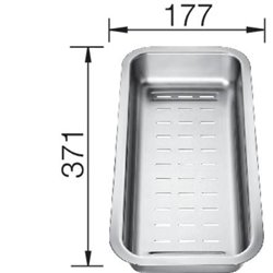 Panier vide sauce Inox, 226189 Blanco Zenar 177x435