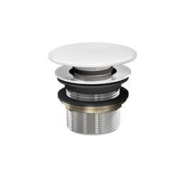 Bonde clic-clac à clapet de baignoire finition blanc mat CW2NCS