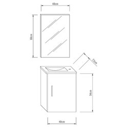 Ancoflash 736305 Pack meuble + lave-mains, Gris Anthracite