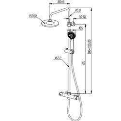 Colonne de douche 860089 Ancoflash thermostatique mitigeur mural
