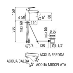Mitigeur monocommande 859062 New Anco C3, H 150 mm