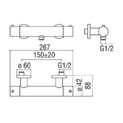 Mitigeur douche 859049 Ancoswing thermostatique C3