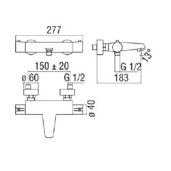 Mitigeur douche 859044 Ancoswing thermostatique C3