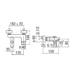 Mitigeur bain-douche 858949 Ancoswing monocommande mural