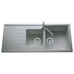 Ancoline 231476 2 bacs + 1 égouttoir granit métallisé