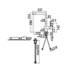 Capitole 854403 bec extractible chromé