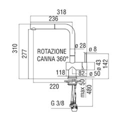 Capitole 854397 bec orientable + douchette chromé