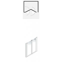 Larenco porte pivotante pliante en niche 26794 900x900mm