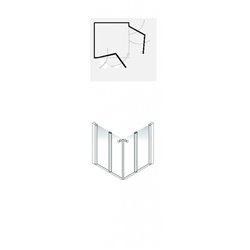 Larenco porte pivotante pliante en angle 26733 1900x1000mm