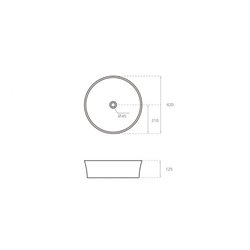 Volta 4087 420x125 mm Sans trop plein