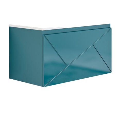 Ancodesign 1036365 caisson suspendu 2 tiroirs 60 cm Bleu