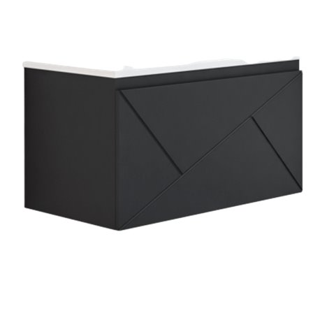 Ancodesign 1036514 caisson suspendu 2 tiroirs 60 cm Noir mat